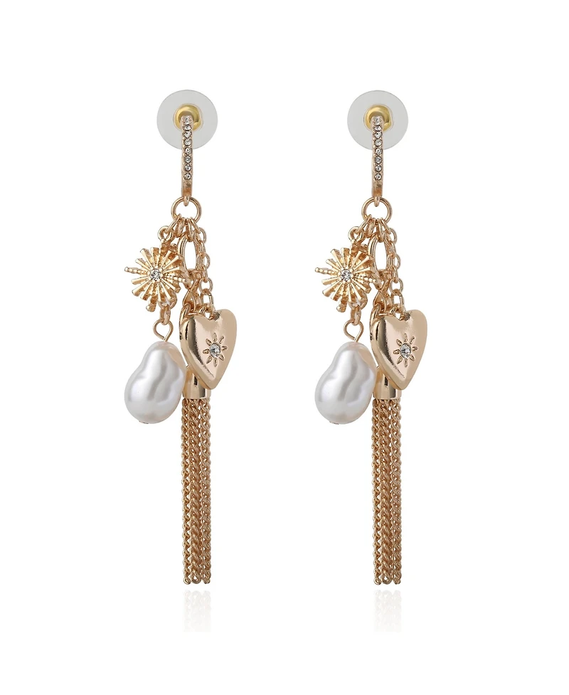 BCBGeneration Multi-Charm Tassel Drop Earrings
