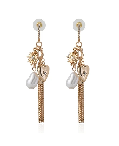 BCBGeneration Multi-Charm Tassel Drop Earrings