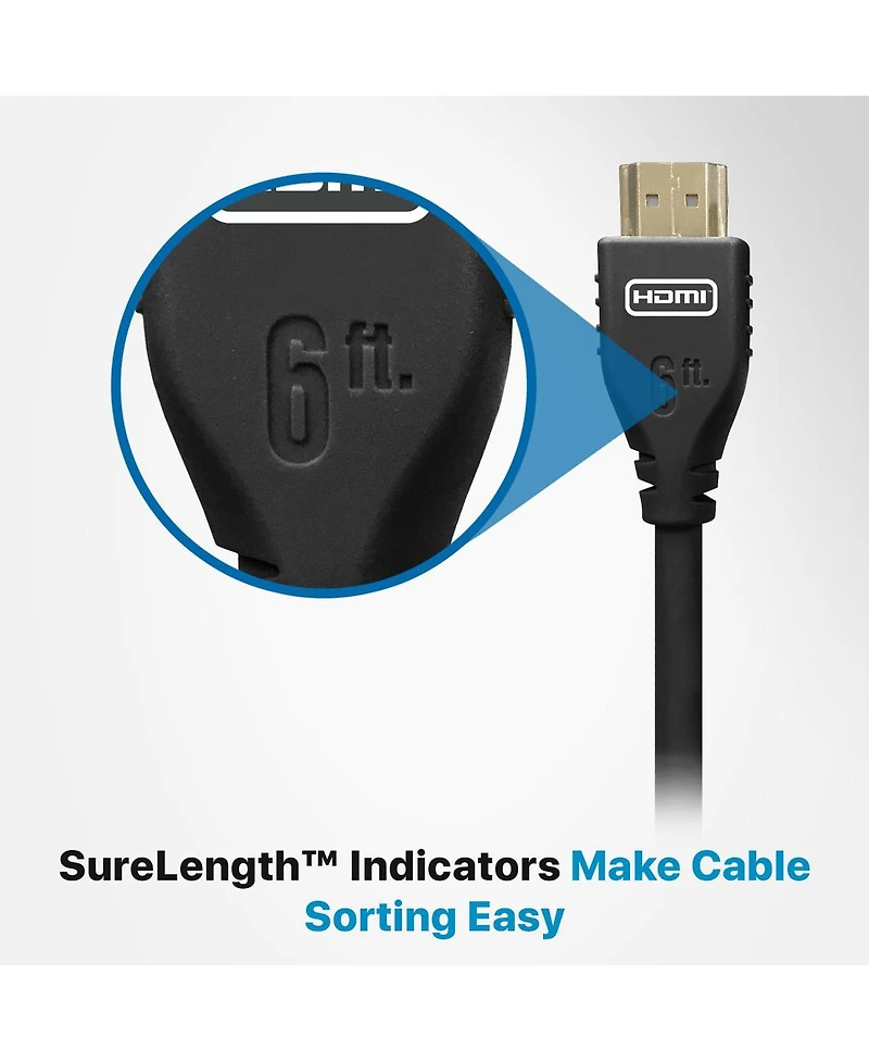 Comprehensive 9' MicroFlex Pro Av/It Integrator Series 8K 48Gbps Hdmi Cable with ProGrip, Jet Black
