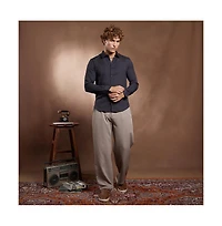 Campus Sutra Men's Onyx Black Tactile-Panel Shirt