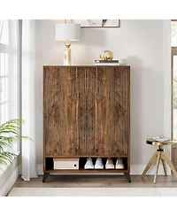 Tribesigns Shoe Cabinet with Doors, 6-Tier Entryway Shoe Storage Cabinet with Adjustable Shelves
