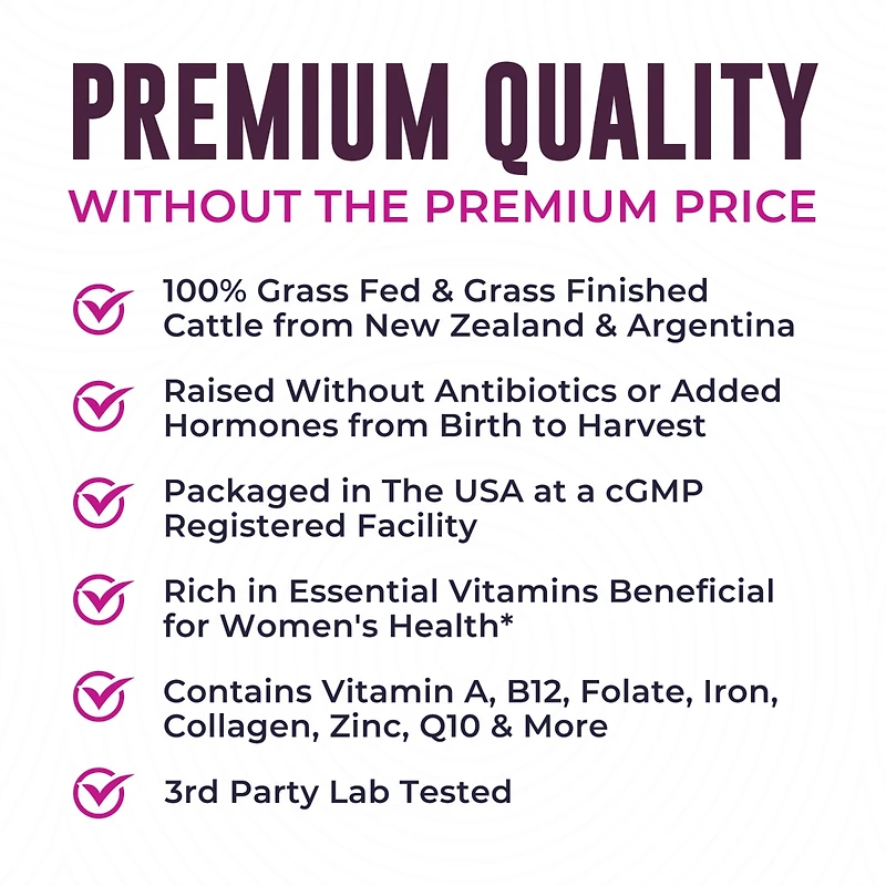 Beef Organ Supplement for Women with Beef Liver, Kidney, Heart & Uterus Tissue plus Gotu Kola 60ct