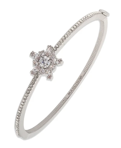Marchesa Cubic Zirconia Silver-Tone Star Bangle Bracelet
