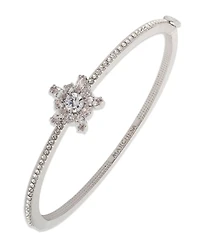 Marchesa Cubic Zirconia Silver-Tone Star Bangle Bracelet