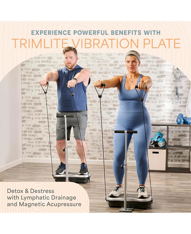 LifePro Vibration Plate Machine with Handlebar & Acupoints for Full-Body Fitness - Dark Gray
