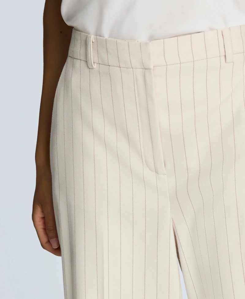 Kenneth Cole Women's Pinstripe High Rise Wide Leg Trouser