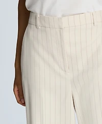 Kenneth Cole Women's Pinstripe High Rise Wide Leg Trouser