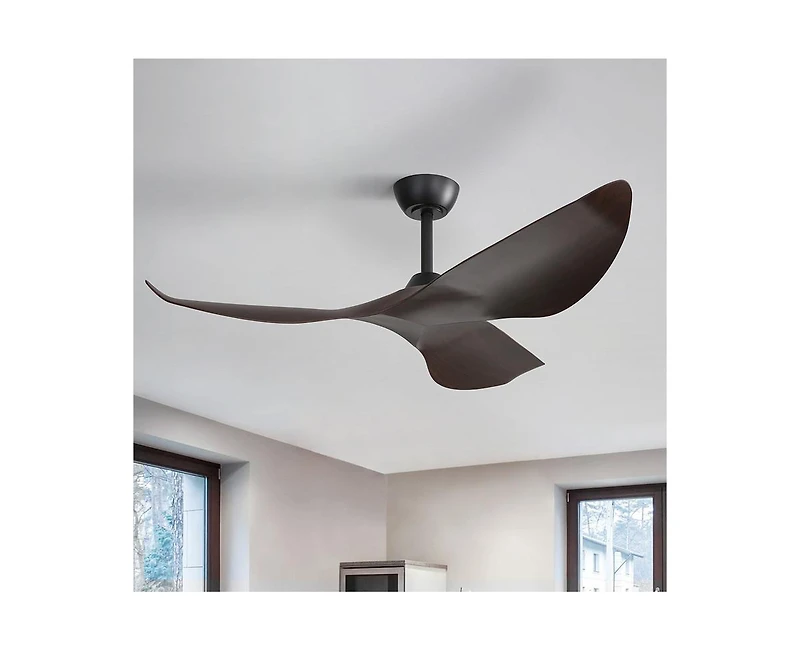 52-inch Lightweight Modern Black 3-Blade Ceiling Fans with Remote Control Function