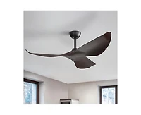 52-inch Lightweight Modern Black 3-Blade Ceiling Fans with Remote Control Function