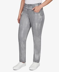 Ruby Rd. Petite Metallic Painted Pull On Jeans