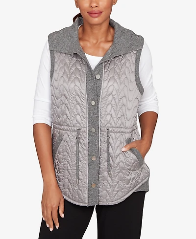 Ruby Rd. Petite Button Front Quilted Vest