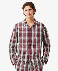 Lacoste Men's Plaid Pattern Pajama Set
