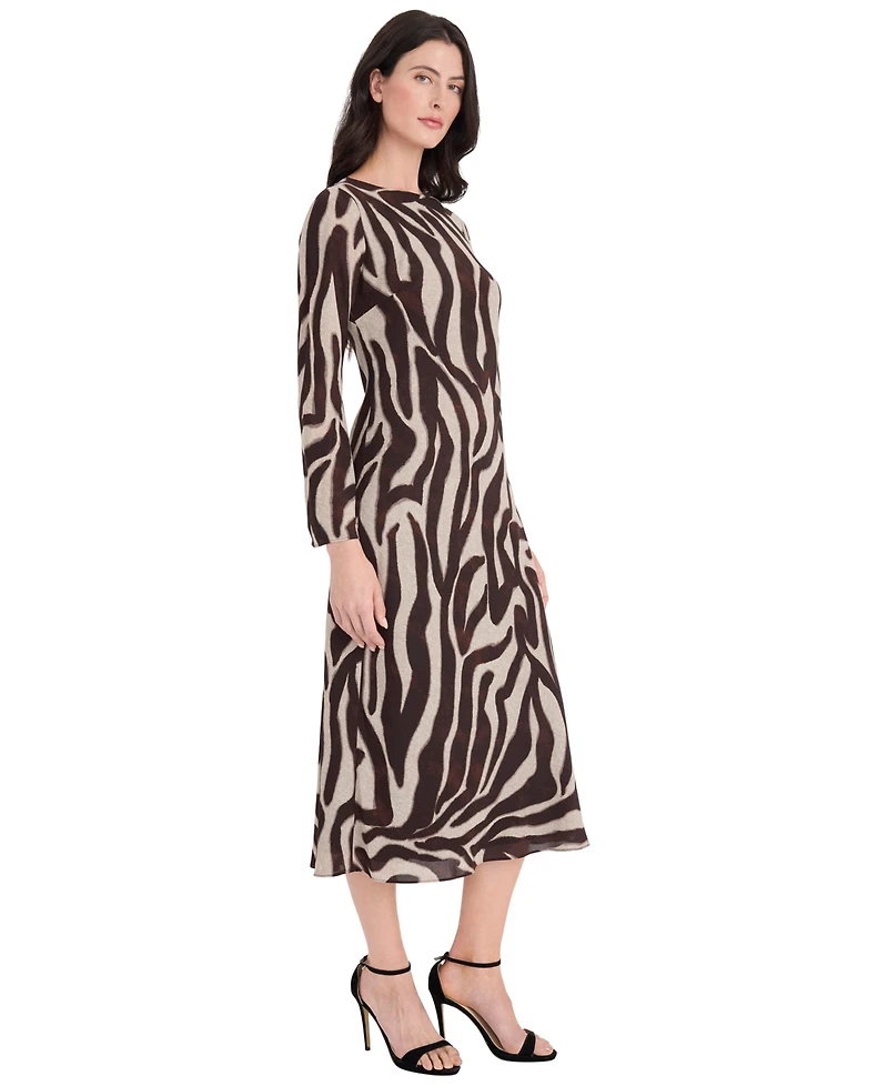 Donna Morgan Women's Long-Sleeve Midi Dress