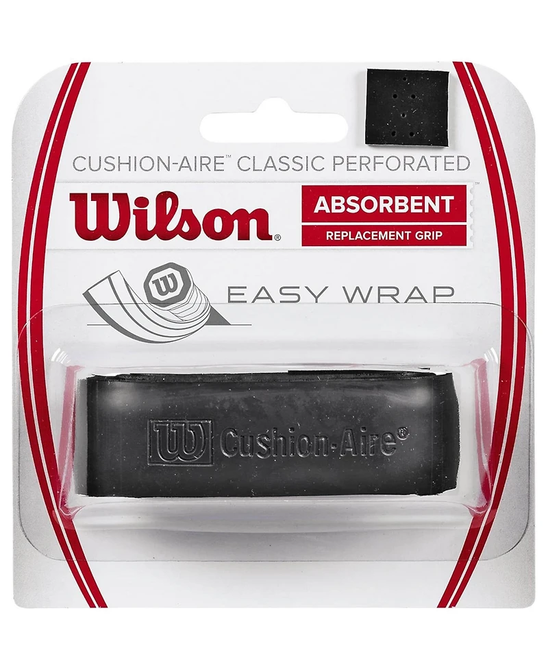 Wilson Cushion-Aire Classic Perforated Black Tennis Replacement Grip - Black