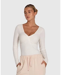 Belle & Bloom Women's Think Twice Long Sleeve Bodysuit
