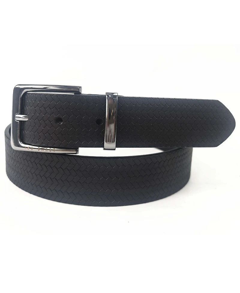 Ted Baker London Men's Black Embossed Leather Belt