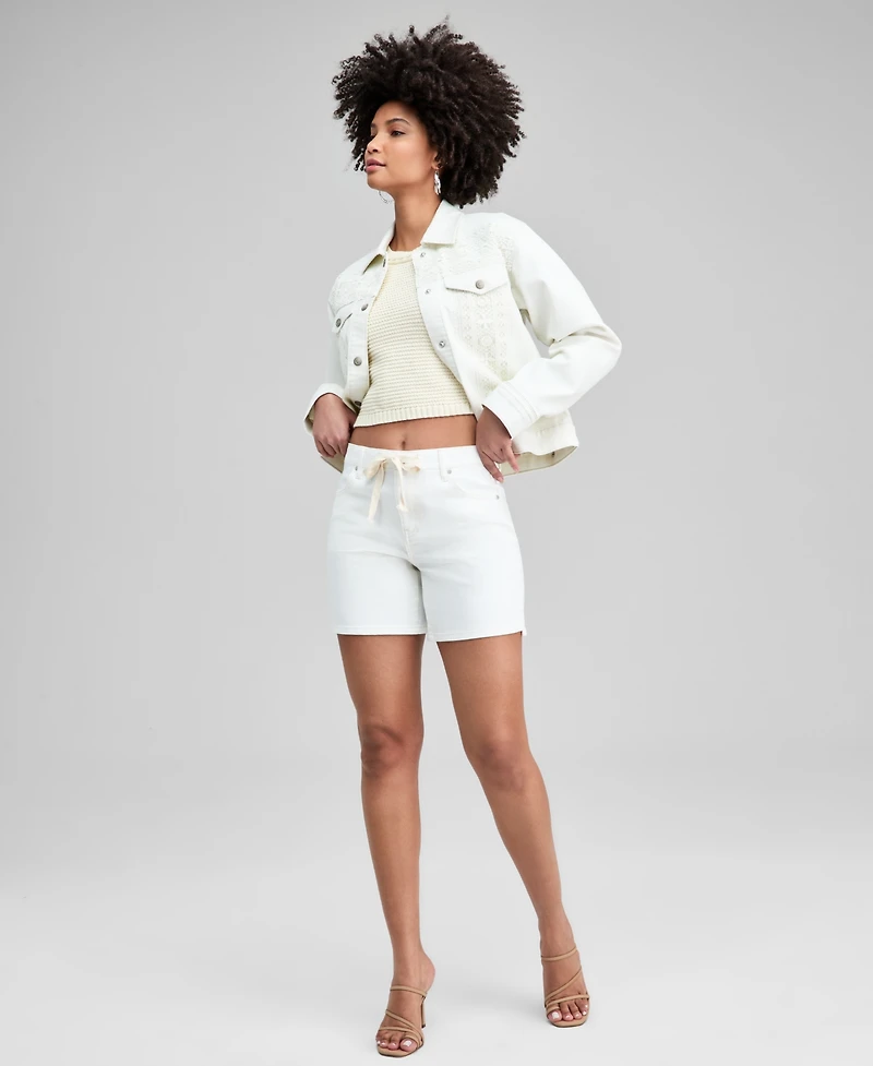 And Now This Women's Tie-Waist Denim Shorts, Macy's Exclusive