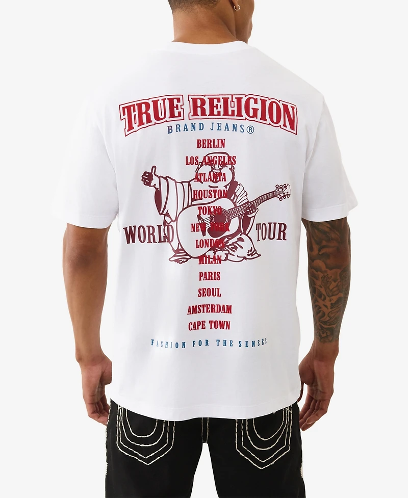 True Religion Men's Short-Sleeve Flock Buddha T-Shirt
