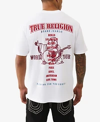 True Religion Men's Short-Sleeve Flock Buddha T-Shirt