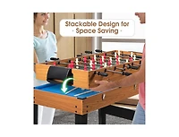 48 Inch 3-In-1 Multi Combo Game Table with Soccer for Game Rooms