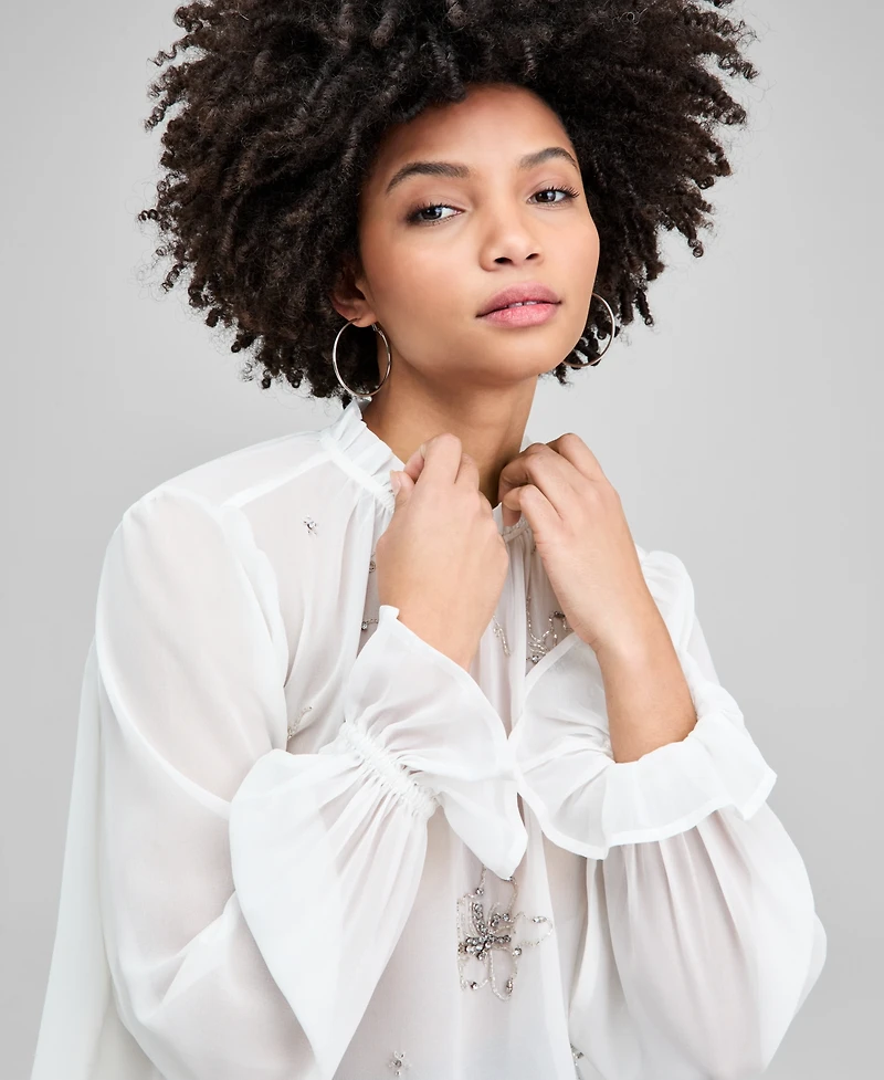 And Now This Women's Beaded Floral Blouse, Macy's Exclusive
