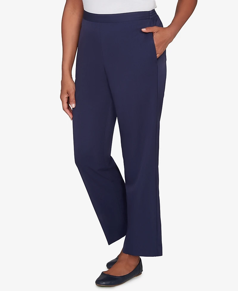 Alfred Dunner Women's Saratoga Springs Side Seam Pocket Average Length Twill Pants