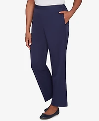 Alfred Dunner Women's Saratoga Springs Side Seam Pocket Average Length Twill Pants