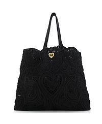 Pre-Owned Dolce & Gabbana Large Beatrice Tote Bag Crochet Lace Jacquard