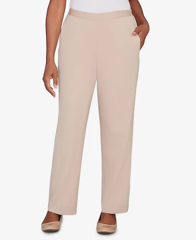 Alfred Dunner Women's Saratoga Springs Side Seam Pocket Short Length Twill Pants