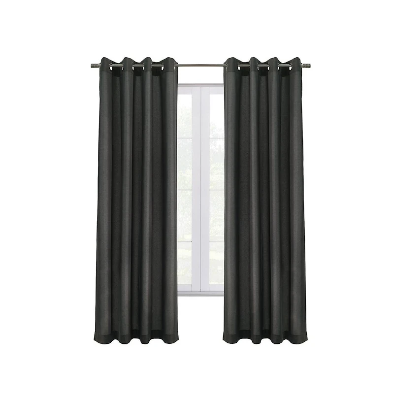 Commonwealth Edison Grommet Dressing Window Curtain Panel - 52"x84", Charcoal