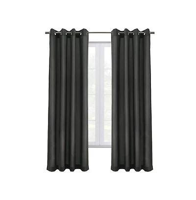 Commonwealth Edison Grommet Dressing Window Curtain Panel - 52"x84", Charcoal