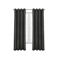 Commonwealth Edison Grommet Dressing Window Curtain Panel - 52"x84", Charcoal