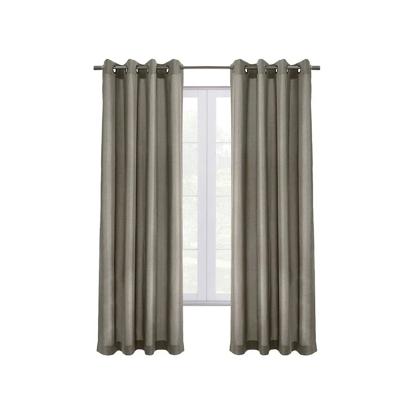 Commonwealth Edison Grommet Dressing Window Curtain Panel - 52x95", Light Grey