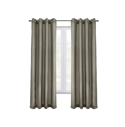 Commonwealth Edison Grommet Dressing Window Curtain Panel - 52x95", Light Grey