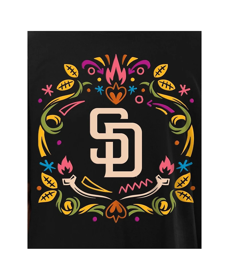 New Era Men's Black San Diego Padres Dia de los Muertos Washed Oversized T-Shirt