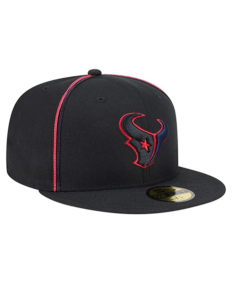 New Era Men's Black Houston Texans Soutache 59FIFTY Fitted Hat