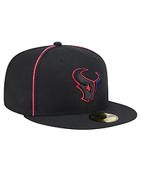New Era Men's Black Houston Texans Soutache 59FIFTY Fitted Hat