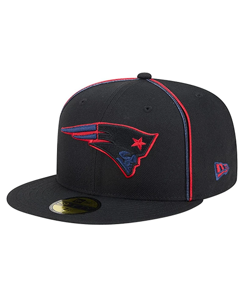New Era Men's Black New England Patriots Soutache 59FIFTY Fitted Hat
