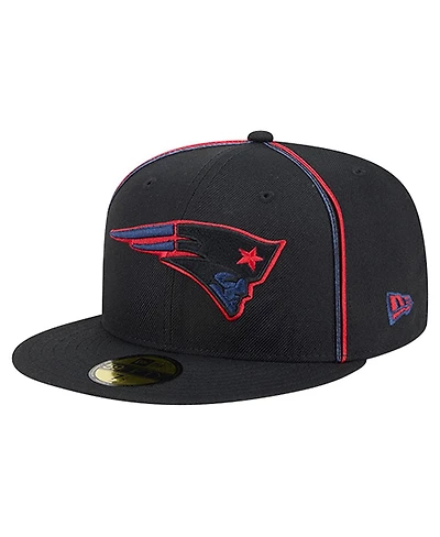 New Era Men's Black New England Patriots Soutache 59FIFTY Fitted Hat
