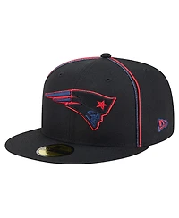 New Era Men's Black New England Patriots Soutache 59FIFTY Fitted Hat