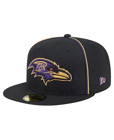 New Era Men's Black Baltimore Ravens Soutache 59FIFTY Fitted Hat