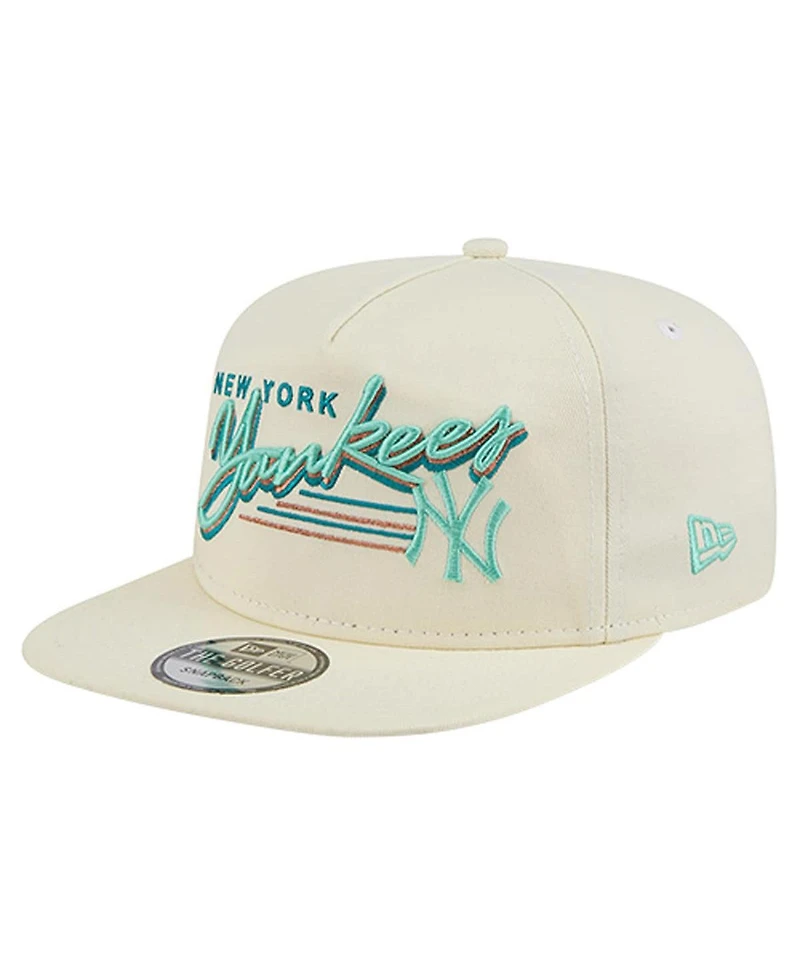 New Era Men's Cream New York Yankees Chrome Golfer Adjustable Hat