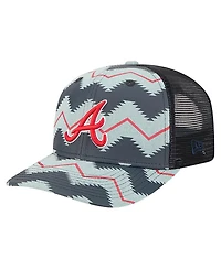 New Era Men's Denim/Navy Atlanta Braves Aztec Denim 9SEVENTY Adjustable Hat