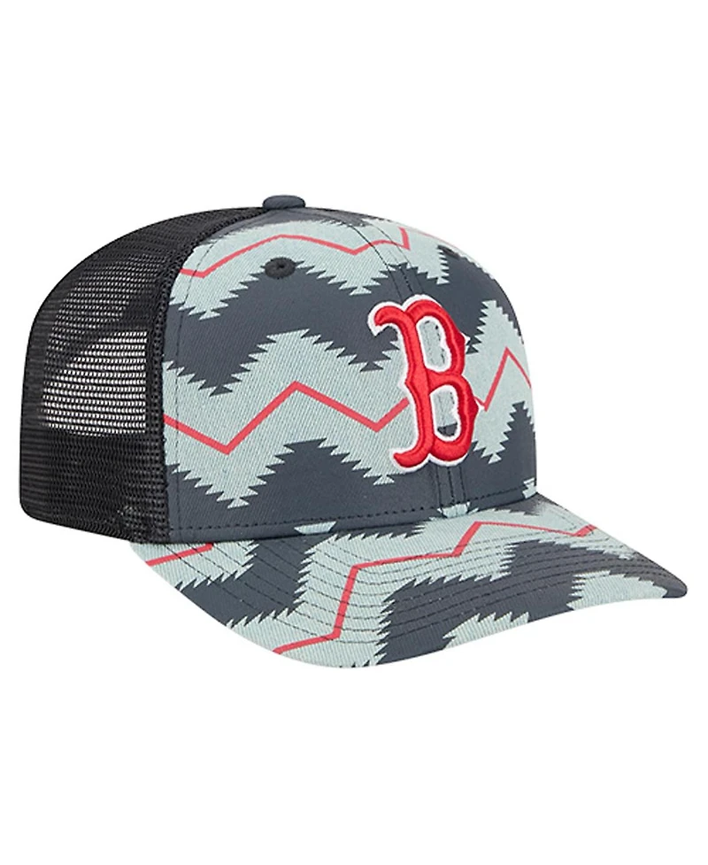 New Era Men's Denim/Navy Boston Red Sox Aztec Denim 9SEVENTY Adjustable Hat
