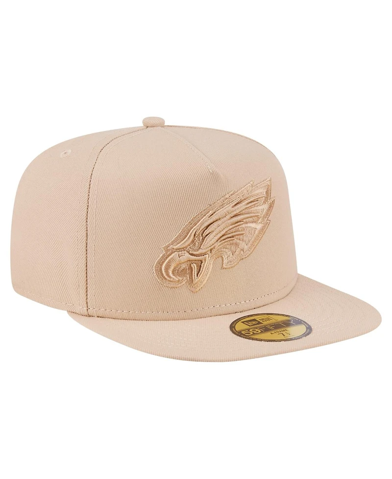 New Era Men's Light Beige Philadelphia Eagles Color Pack A-Frame 59FIFTY Fitted Hat