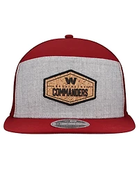 New Era Men's Gray/Burgundy Washington Commanders Cork Split Panel 9FIFTY Trucker Snapback Hat