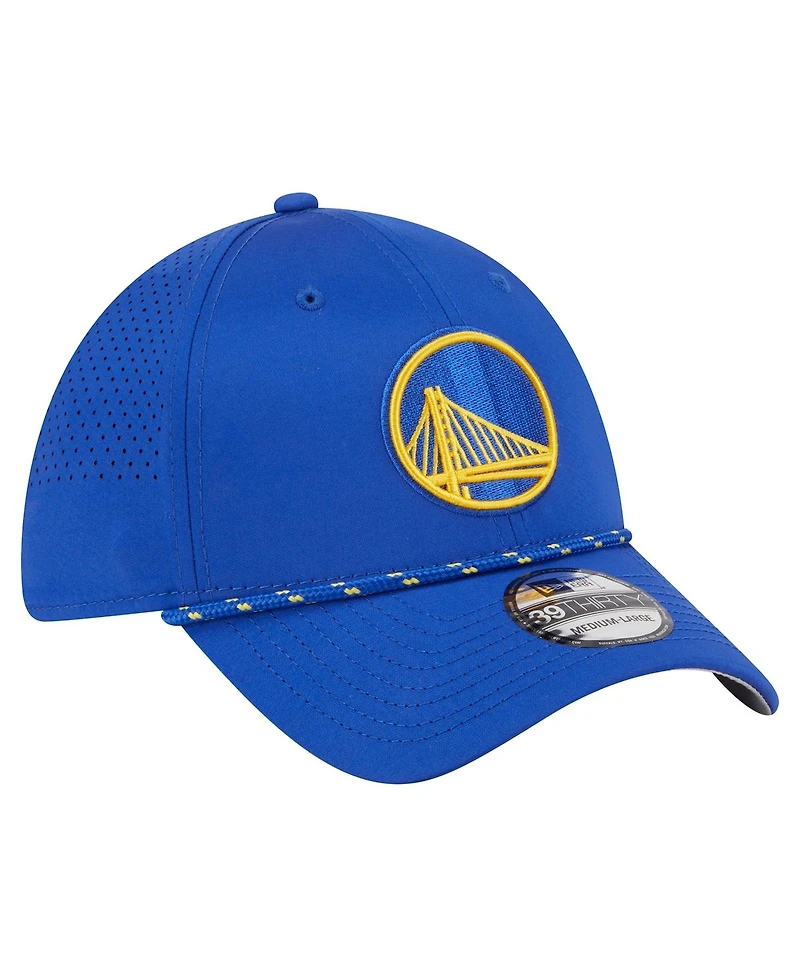 New Era Men's Royal Golden State Warriors Featherweight Poly Rope Flex 39Thirty Hat