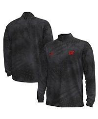 Under Armour Men's Black Wisconsin Badgers Freedom Collection ArmorFuse Half-Zip Sweatshirt