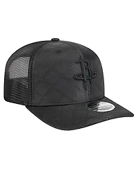 New Era Men's Black Houston Rockets Quilted 9SEVENTY Trucker Adjustable Hat