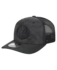 New Era Men's Black Minnesota Timberwolves Quilted 9SEVENTY Trucker Adjustable Hat
